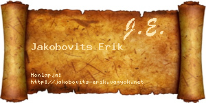 Jakobovits Erik névjegykártya